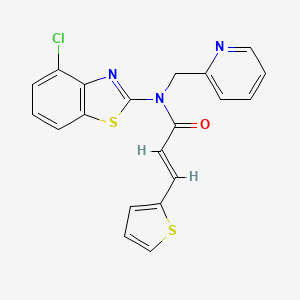 molecular formula C20H14ClN3OS2 B2962073 (E)-N-(4-chlorobenzo[d]thiazol-2-yl)-N-(pyridin-2-ylmethyl)-3-(thiophen-2-yl)acrylamide CAS No. 899964-22-8