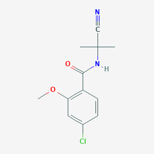 molecular formula C12H13ClN2O2 B2962080 4-chloro-N-(1-cyano-1-methylethyl)-2-methoxybenzamide CAS No. 1284188-07-3