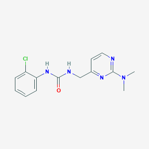 molecular formula C14H16ClN5O B2962082 1-(2-Chlorophenyl)-3-((2-(dimethylamino)pyrimidin-4-yl)methyl)urea CAS No. 1788772-78-0