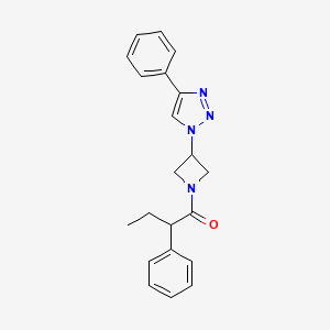 molecular formula C21H22N4O B2962086 2-phenyl-1-(3-(4-phenyl-1H-1,2,3-triazol-1-yl)azetidin-1-yl)butan-1-one CAS No. 2034424-90-1