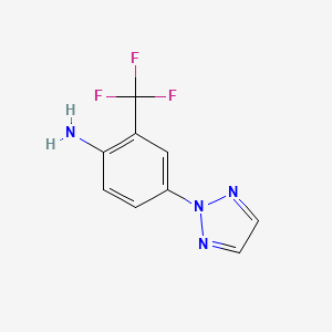 molecular formula C9H7F3N4 B2962088 4-(2H-1,2,3-triazol-2-yl)-2-(trifluoromethyl)aniline CAS No. 1087792-57-1