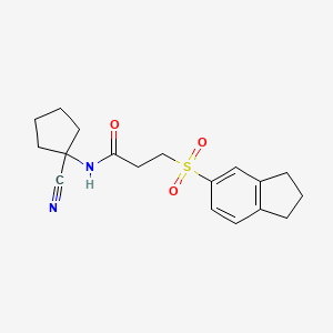 N-(1-Cyanocyclopentyl)-3-(2,3-dihydro-1H-inden-5-ylsulfonyl)propanamide