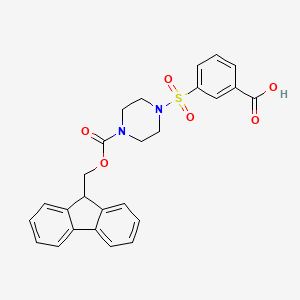 3-[(4-{[(9H-fluoren-9-yl)methoxy]carbonyl}piperazin-1-yl)sulfonyl]benzoic acid