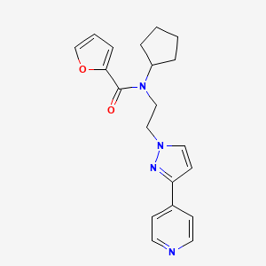 molecular formula C20H22N4O2 B2962101 N-cyclopentyl-N-(2-(3-(pyridin-4-yl)-1H-pyrazol-1-yl)ethyl)furan-2-carboxamide CAS No. 2034419-37-7