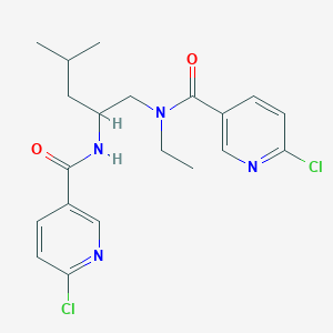 molecular formula C20H24Cl2N4O2 B2962102 6-chloro-N-{2-[(6-chloropyridin-3-yl)formamido]-4-methylpentyl}-N-ethylpyridine-3-carboxamide CAS No. 1423767-29-6