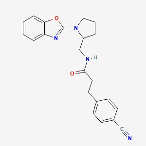 N-((1-(benzo[d]oxazol-2-yl)pyrrolidin-2-yl)methyl)-3-(4-cyanophenyl)propanamide