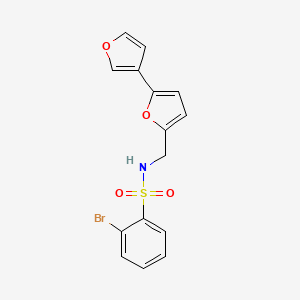 molecular formula C15H12BrNO4S B2962109 N-([2,3'-bifuran]-5-ylmethyl)-2-bromobenzenesulfonamide CAS No. 2034342-38-4