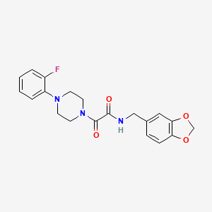 molecular formula C20H20FN3O4 B2962114 N-(benzo[d][1,3]dioxol-5-ylmethyl)-2-(4-(2-fluorophenyl)piperazin-1-yl)-2-oxoacetamide CAS No. 941938-68-7