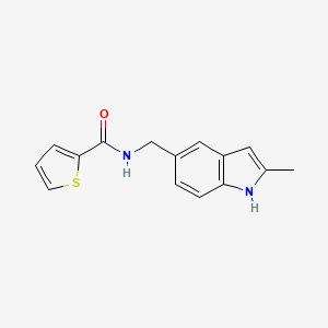 molecular formula C15H14N2OS B2962127 N-((2-methyl-1H-indol-5-yl)methyl)thiophene-2-carboxamide CAS No. 852136-87-9