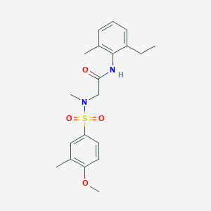 molecular formula C20H26N2O4S B296213 N-(2-ethyl-6-methylphenyl)-2-[[(4-methoxy-3-methylphenyl)sulfonyl](methyl)amino]acetamide 