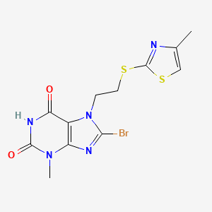 8-Bromo-3-methyl-7-[2-[(4-methyl-1,3-thiazol-2-yl)sulfanyl]ethyl]purine-2,6-dione