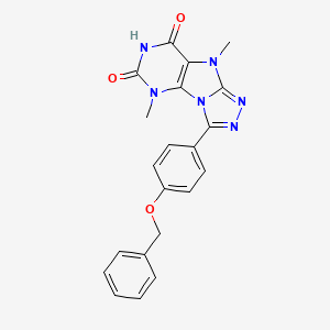 molecular formula C21H18N6O3 B2962148 1,5-Dimethyl-8-(4-phenylmethoxyphenyl)purino[8,9-c][1,2,4]triazole-2,4-dione CAS No. 941904-10-5