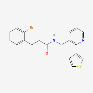 molecular formula C19H17BrN2OS B2962152 3-(2-bromophenyl)-N-((2-(thiophen-3-yl)pyridin-3-yl)methyl)propanamide CAS No. 2034442-36-7