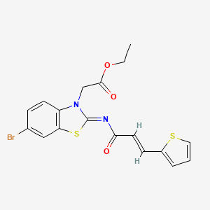 ethyl 2-((Z)-6-bromo-2-(((E)-3-(thiophen-2-yl)acryloyl)imino)benzo[d]thiazol-3(2H)-yl)acetate