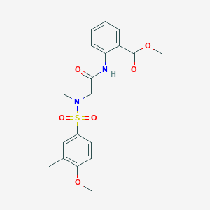 molecular formula C19H22N2O6S B296216 methyl 2-({N-[(4-methoxy-3-methylphenyl)sulfonyl]-N-methylglycyl}amino)benzoate 