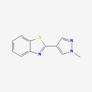 molecular formula C11H9N3S B2962160 2-(1-methyl-1H-pyrazol-4-yl)-1,3-benzothiazole CAS No. 1170301-38-8