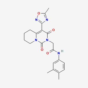 molecular formula C21H23N5O4 B2962161 N-(3,4-dimethylphenyl)-2-[4-(5-methyl-1,2,4-oxadiazol-3-yl)-1,3-dioxo-5,6,7,8-tetrahydro-1H-pyrido[1,2-c]pyrimidin-2(3H)-yl]acetamide CAS No. 1775553-89-3