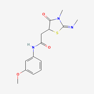 N-(3-methoxyphenyl)-2-[(2Z)-3-methyl-2-(methylimino)-4-oxo-1,3-thiazolidin-5-yl]acetamide