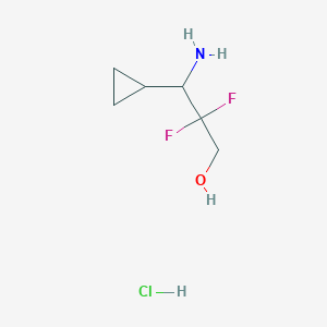molecular formula C6H12ClF2NO B2962166 3-Amino-3-cyclopropyl-2,2-difluoropropan-1-ol;hydrochloride CAS No. 2243515-20-8