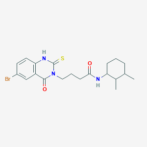 molecular formula C20H26BrN3O2S B2962168 4-(6-bromo-4-oxo-2-sulfanylidene-1H-quinazolin-3-yl)-N-(2,3-dimethylcyclohexyl)butanamide CAS No. 439792-11-7