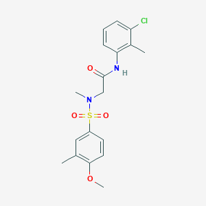 molecular formula C18H21ClN2O4S B296217 N-(3-chloro-2-methylphenyl)-2-[[(4-methoxy-3-methylphenyl)sulfonyl](methyl)amino]acetamide 