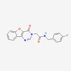 molecular formula C19H14FN3O3 B2962170 N-(4-fluorobenzyl)-2-(4-oxobenzofuro[3,2-d]pyrimidin-3(4H)-yl)acetamide CAS No. 849616-36-0