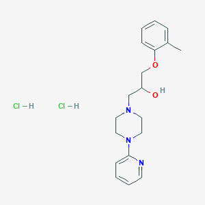 molecular formula C19H27Cl2N3O2 B2962173 1-(4-(Pyridin-2-yl)piperazin-1-yl)-3-(o-tolyloxy)propan-2-ol dihydrochloride CAS No. 1215542-57-6