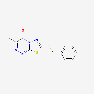 molecular formula C13H12N4OS2 B2962179 3-Methyl-7-[(4-methylphenyl)methylsulfanyl]-[1,3,4]thiadiazolo[2,3-c][1,2,4]triazin-4-one CAS No. 869074-73-7