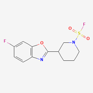 molecular formula C12H12F2N2O3S B2962183 3-(6-Fluoro-1,3-benzoxazol-2-yl)piperidine-1-sulfonyl fluoride CAS No. 2411237-24-4
