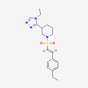 molecular formula C19H26N4O2S B2962190 1-[(E)-2-(4-乙基苯基)乙烯基]磺酰基-3-(4-乙基-1,2,4-三唑-3-基)哌啶 CAS No. 1445757-28-7