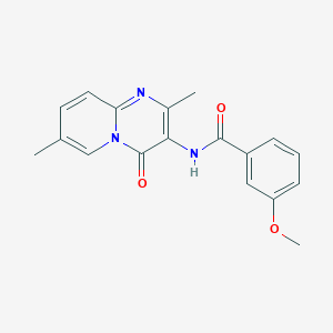molecular formula C18H17N3O3 B2962192 N-(2,7-dimethyl-4-oxo-4H-pyrido[1,2-a]pyrimidin-3-yl)-3-methoxybenzamide CAS No. 941923-47-3