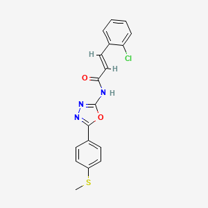 (E)-3-(2-chlorophenyl)-N-(5-(4-(methylthio)phenyl)-1,3,4-oxadiazol-2-yl)acrylamide