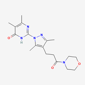 2-(3,5-dimethyl-4-(3-morpholino-3-oxopropyl)-1H-pyrazol-1-yl)-5,6-dimethylpyrimidin-4(3H)-one