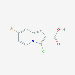 molecular formula C9H5BrClNO2 B2962207 7-溴-3-氯吲哚并嗪-2-甲酸 CAS No. 1936283-45-2