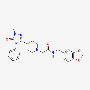 N-(benzo[d][1,3]dioxol-5-ylmethyl)-2-(4-(1-methyl-5-oxo-4-phenyl-4,5-dihydro-1H-1,2,4-triazol-3-yl)piperidin-1-yl)acetamide