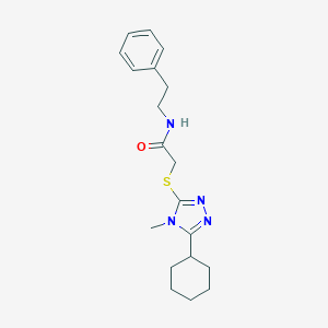molecular formula C19H26N4OS B296221 2-(5-Cyclohexyl-4-methyl-4H-[1,2,4]triazol-3-ylsulfanyl)-N-phenethyl-acetamide 