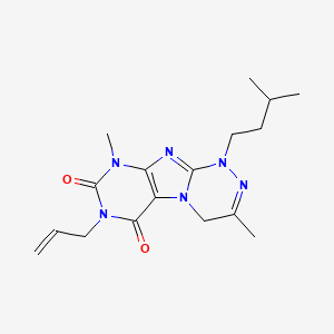 molecular formula C17H24N6O2 B2962210 7-烯丙基-1-异戊基-3,9-二甲基-1,4-二氢-[1,2,4]三嗪并[3,4-f]嘌呤-6,8(7H,9H)-二酮 CAS No. 922479-70-7