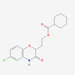 molecular formula C17H20ClNO4 B2962216 2-(6-chloro-3-oxo-3,4-dihydro-2H-1,4-benzoxazin-2-yl)ethyl cyclohexanecarboxylate CAS No. 865658-24-8
