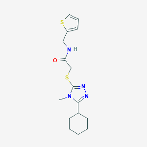 molecular formula C16H22N4OS2 B296222 2-[(5-cyclohexyl-4-methyl-4H-1,2,4-triazol-3-yl)sulfanyl]-N-(2-thienylmethyl)acetamide 