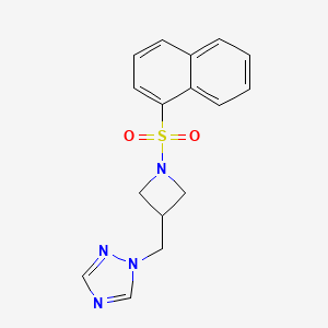 molecular formula C16H16N4O2S B2962224 1-((1-(naphthalen-1-ylsulfonyl)azetidin-3-yl)methyl)-1H-1,2,4-triazole CAS No. 2309597-68-8