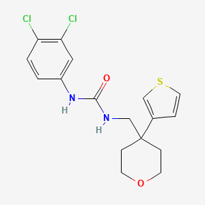 molecular formula C17H18Cl2N2O2S B2962229 1-(3,4-二氯苯基)-3-((4-(噻吩-3-基)四氢-2H-吡喃-4-基)甲基)脲 CAS No. 2319875-67-5