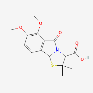molecular formula C15H17NO5S B2962230 6,7-二甲氧基-2,2-二甲基-5-氧代-2,3,5,9b-四氢[1,3]噻唑并[2,3-a]异吲哚-3-羧酸 CAS No. 1219106-01-0