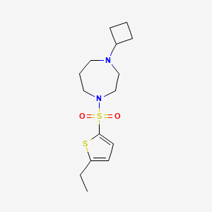 molecular formula C15H24N2O2S2 B2962231 1-Cyclobutyl-4-((5-ethylthiophen-2-yl)sulfonyl)-1,4-diazepane CAS No. 2310153-24-1