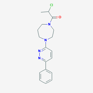 molecular formula C18H21ClN4O B2962247 2-Chloro-1-[4-(6-phenylpyridazin-3-yl)-1,4-diazepan-1-yl]propan-1-one CAS No. 2411296-65-4