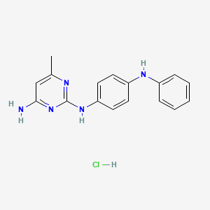 molecular formula C17H18ClN5 B2962252 6-甲基-N2-[4-(苯氨基)苯基]嘧啶-2,4-二胺盐酸盐 CAS No. 1396751-90-8