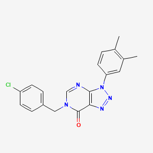 molecular formula C19H16ClN5O B2962259 6-[(4-氯苯基)甲基]-3-(3,4-二甲苯基)三唑并[4,5-d]嘧啶-7-酮 CAS No. 893920-55-3
