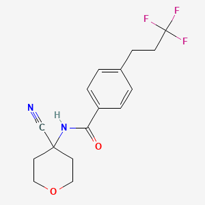 molecular formula C16H17F3N2O2 B2962282 N-(4-Cyanooxan-4-YL)-4-(3,3,3-trifluoropropyl)benzamide CAS No. 1465360-94-4