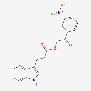 molecular formula C19H16N2O5 B2962284 2-(3-nitrophenyl)-2-oxoethyl 3-(1H-indol-3-yl)propanoate CAS No. 885886-38-4