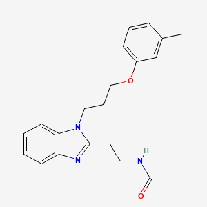 molecular formula C21H25N3O2 B2962295 N-(2-{1-[3-(3-methylphenoxy)propyl]-1H-benzimidazol-2-yl}ethyl)acetamide CAS No. 871552-92-0
