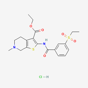 Ethyl 2-(3-(ethylsulfonyl)benzamido)-6-methyl-4,5,6,7-tetrahydrothieno[2,3-c]pyridine-3-carboxylate hydrochloride